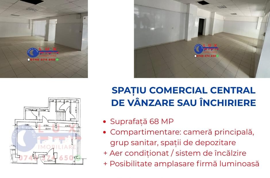 Fotografie: ID 8260 SPAȚIU COMERCIAL CENTRAL – DE VÂNZARE SAU ÎNCHIRIERE