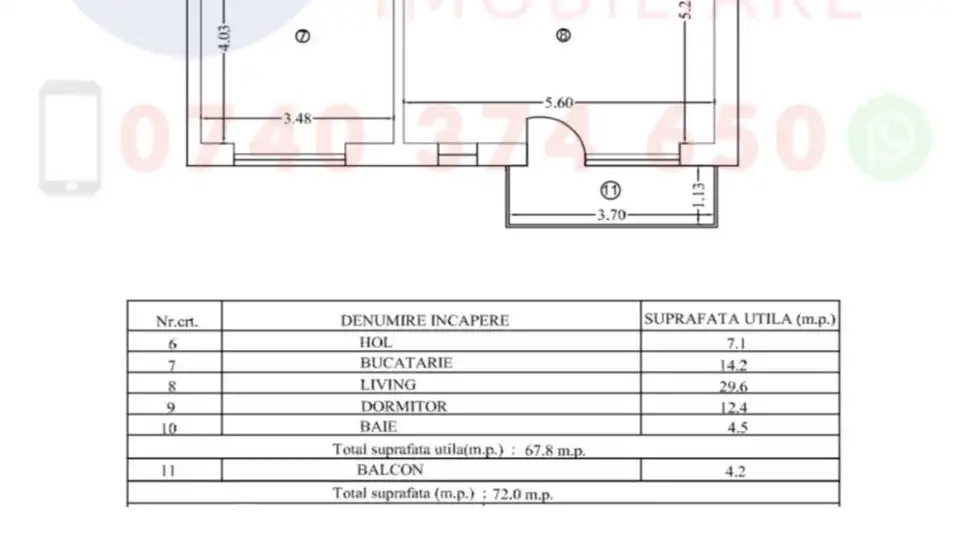 Fotografie 11: Apartament 3 camere nou, LA Cheie